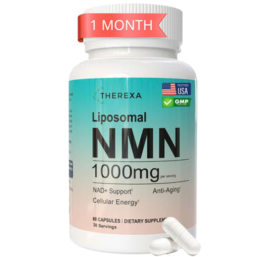NMN Supplement 1000mg Pure - Liposomal NMN for NAD+ Supplement, Tested in USA, 60 Capsules THEREXA uk supplements