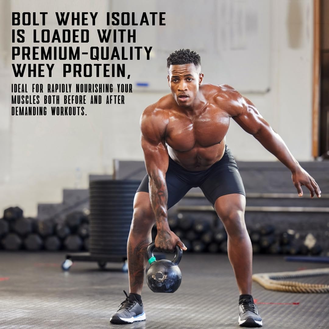 Bolt Nutrition Whey Isolate Protein Powder | with Superfood Phycocyanin | Muscle Strength Bolt Nutrition uk supplements