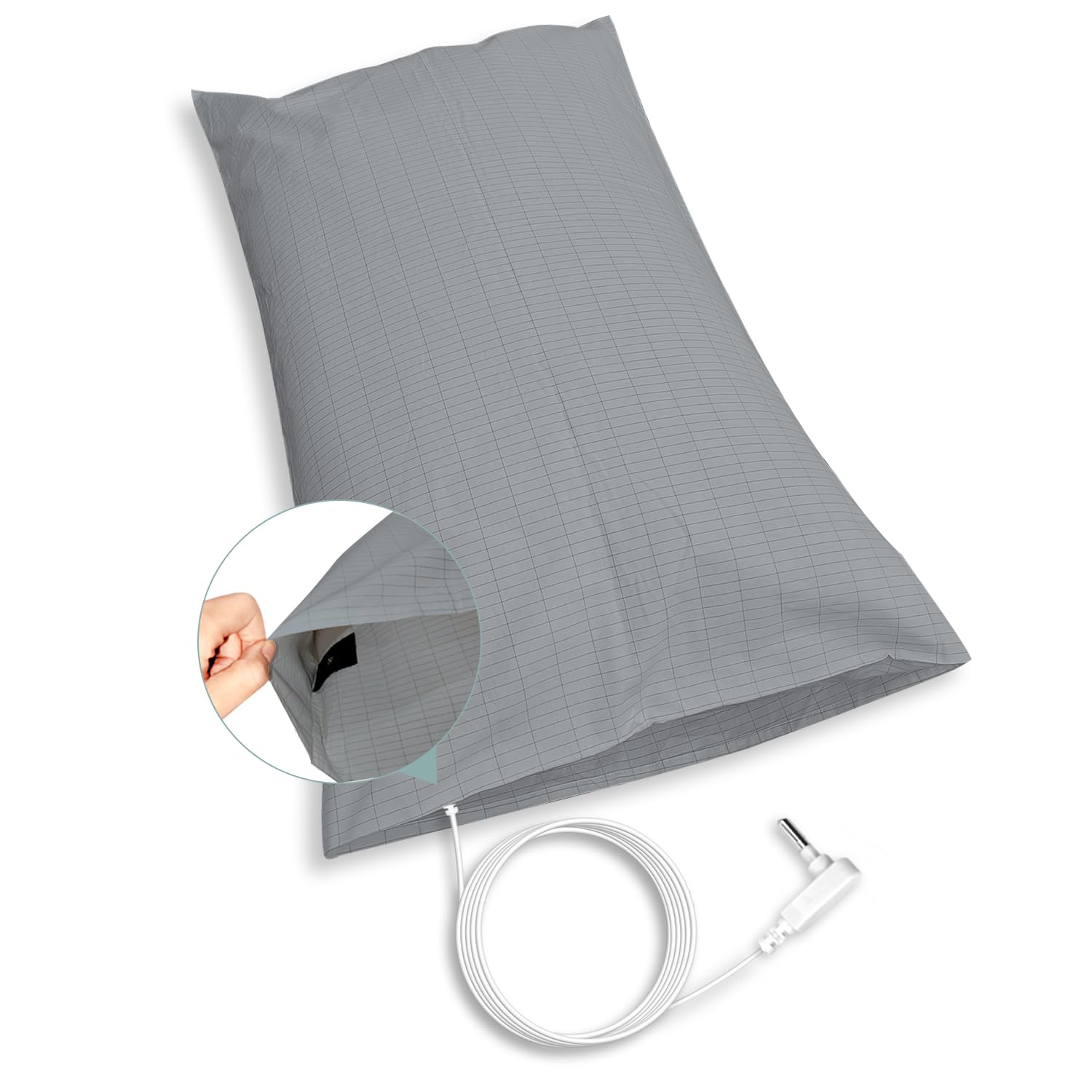 Grounding Pillowcase Silver Fiber Grounding Pillow Case 20 * 30in with Conductive Cord CHIAOCHUTTY uk supplements