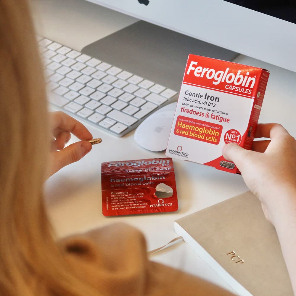 Feroglobin Iron Capsule Helps to reduce tiredness and fatigue Feroglobin uk supplements