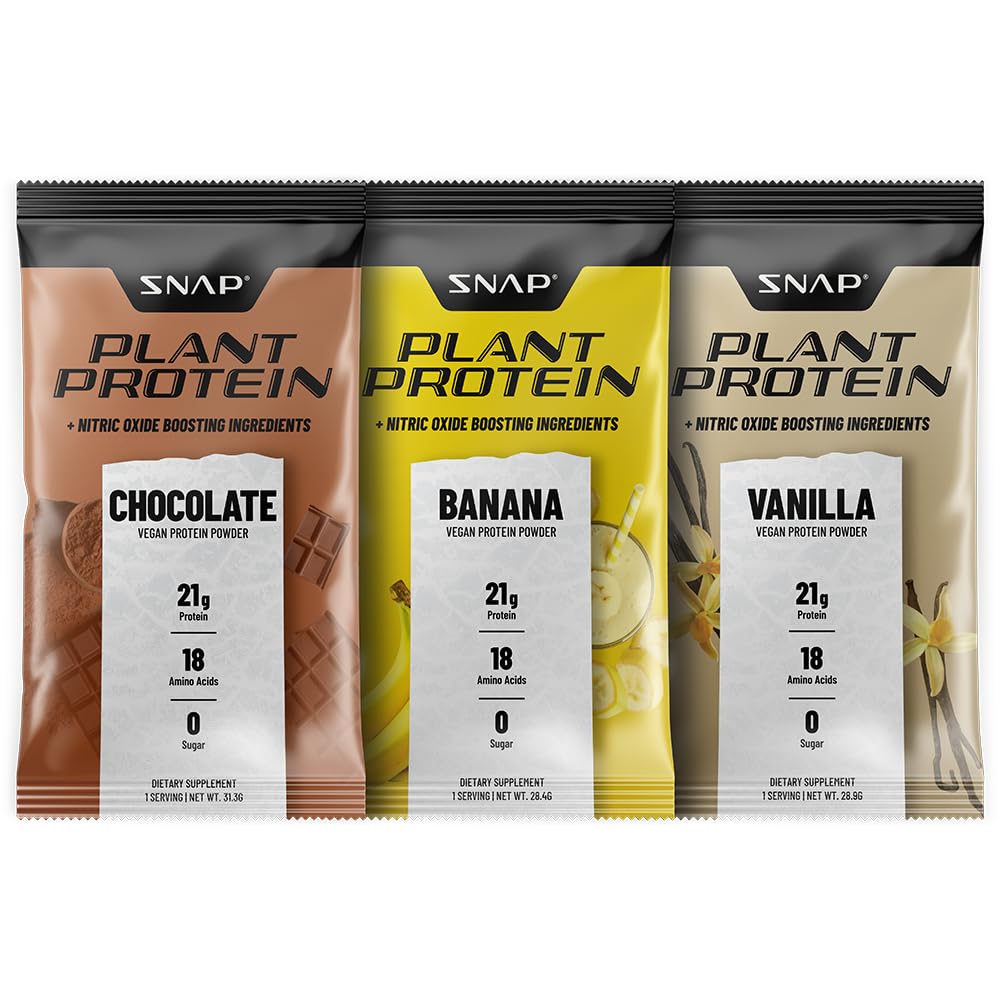 Snap Supplements 100% Plant Based Protein Powder Stick Packs with Nitric Oxide Booster Snap Supplements uk supplements