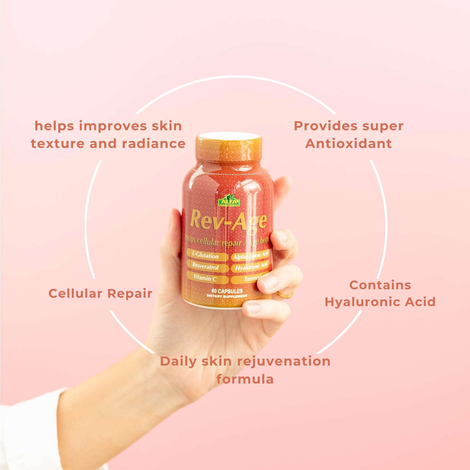 ALFA VITAMINS Rev-Age Cellular Repair Supplement for Anti-Aging & Immune System Support - 60 Capsules ALFA VITAMINS uk supplements
