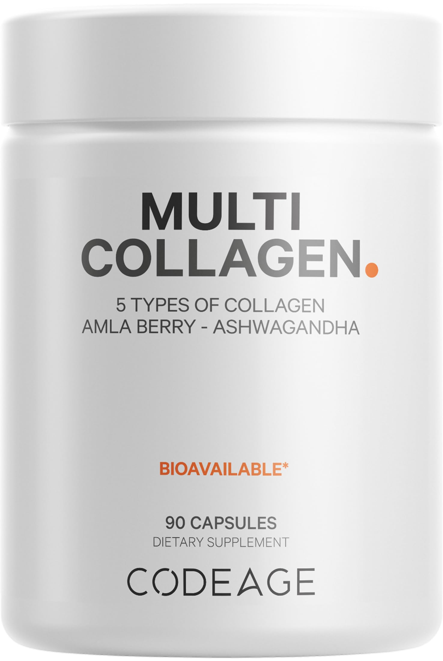 Codeage Multi Collagen Peptides Protein Capsules, 5 Collagen Types, Grass-Fed & Hydrolyzed Bovine Collagen Pills Supplement, Ashwagandha, Amla Berry Vitamins, Collagen Peptides - 90 Capsules Codeage uk supplements