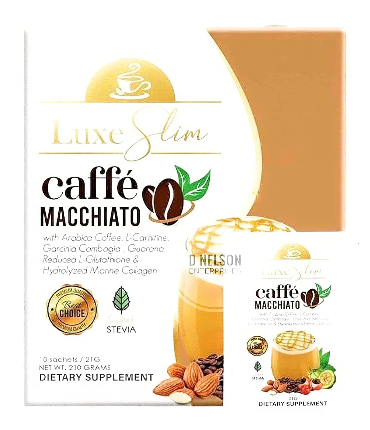 Luxe Slim Cafe Macchiato with Hydrolyzed Collagen & Glutathione, 21g x 10 Sachets, 0.74 Ounce Luxe Slim uk supplements