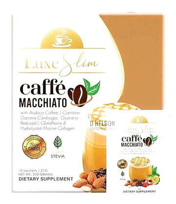 Luxe Slim Cafe Macchiato with Hydrolyzed Collagen & Glutathione, 21g x 10 Sachets, 0.74 Ounce Luxe Slim uk supplements