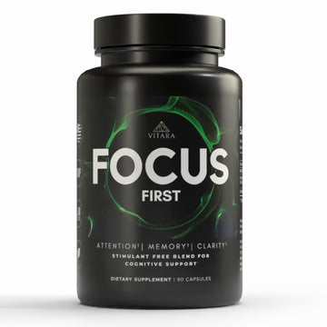 VITARA Focus First– Calm, Clear, Mental Focus Nootropic | Brain Support with Alpha GPC, Lion's Mane, GABA & Ginkgo Biloba VITARA uk supplements