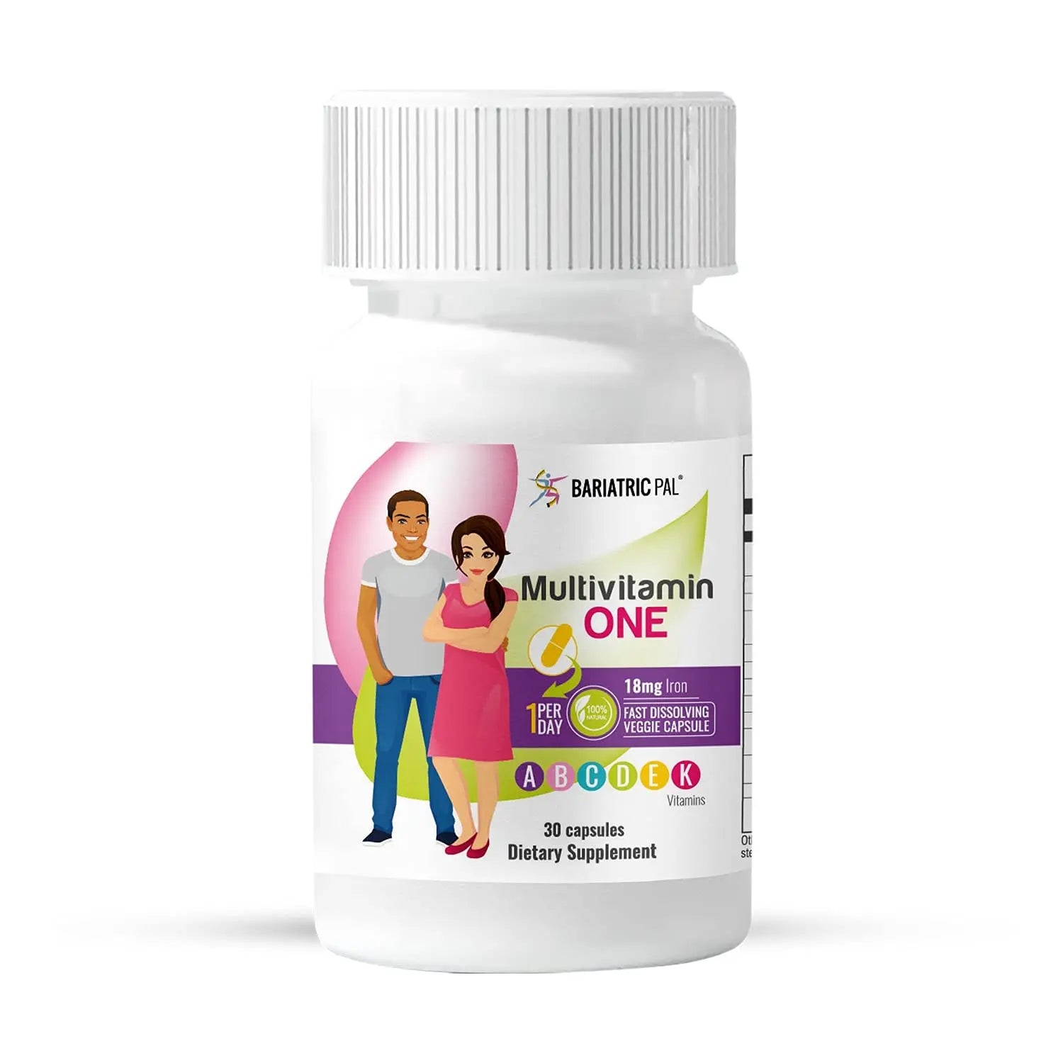 BariatricPal 30-Day Bariatric Vitamin Bundle Multivitamin ONE 1 per Day! Capsule with 18mg Iron Easy Swallow Calcium Citrate (600mg) BariatricPal uk supplements