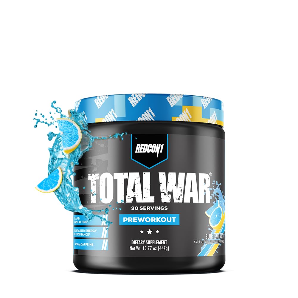 REDCON1 Total War Pre Workout Powder, Blue Lemonade - Beta Alanine + Citrulline Malate REDCON1 uk supplements