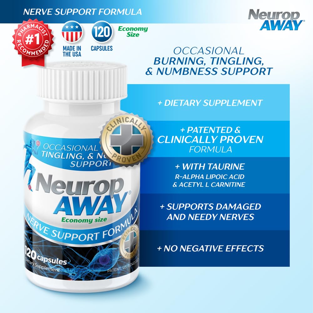 NeuropAWAY Nerve Support Formula, a Patented, Clinically Proven Formula to Strengthen Nerve Health NeuropAWAY uk supplements