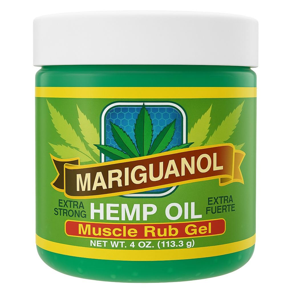 Mariguanol Extra Strong Muscle Rub Gel with Hemp Oil, Menthol & Camphor – Cooling, Fast-Absorbing Topical Gel for Post-Workout Active Lifestyles – Net Wt. (4 Ounce (Pack of 1)) MARIGUANOL uk supplements