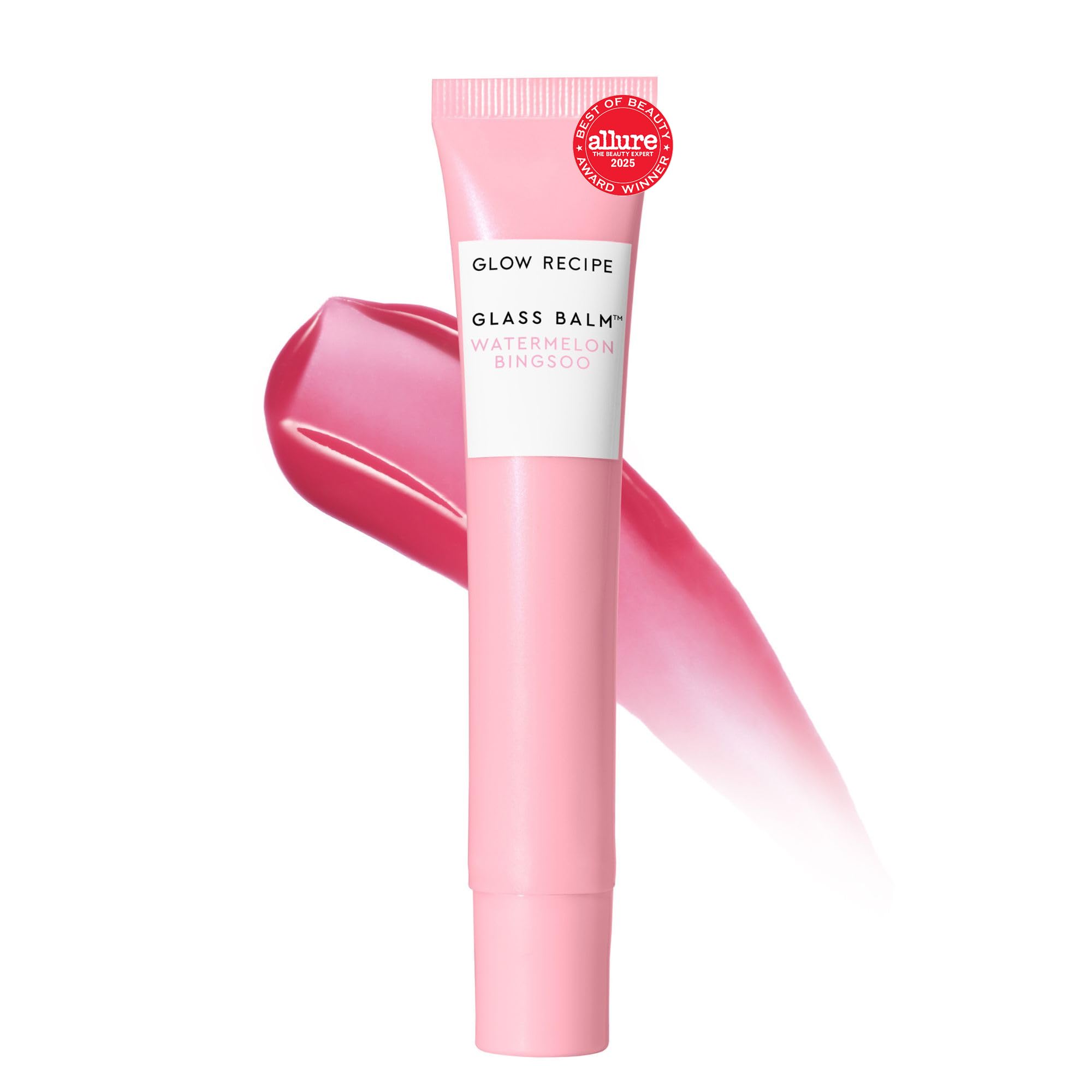 Glow Recipe Glass Balm Lip Treatment - 12Hr Hydrating Lip Balm & Moisturizer with Hyaluronic Acid to Smooth, Plump & Protect from Dryness - Sheer Soft Pink Tint, Watermelon Bingsoo (15 ml) Glow Recipe uk supplements