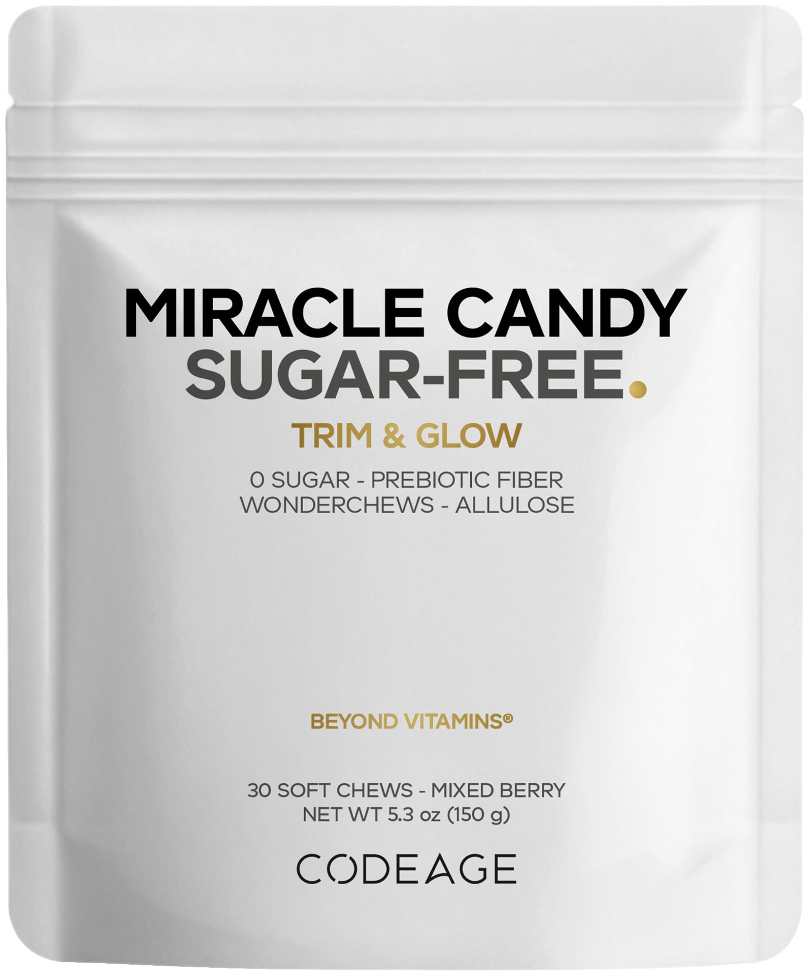 Codeage Miracle Candy Sugar-Free Candies, Mixed Berry Soft Chews – Allulose, Prebiotic Fiber – Low-Calorie Wonderchews – 0g Sugar Soft Chews - 30 Count Codeage uk supplements