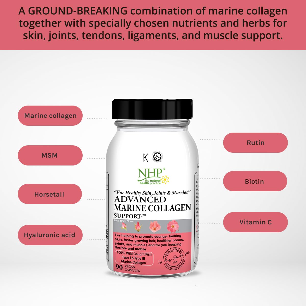 Advanced Marine Collagen Support, specifically Designed to Support Skin NHP The Natural Health Practice uk supplements