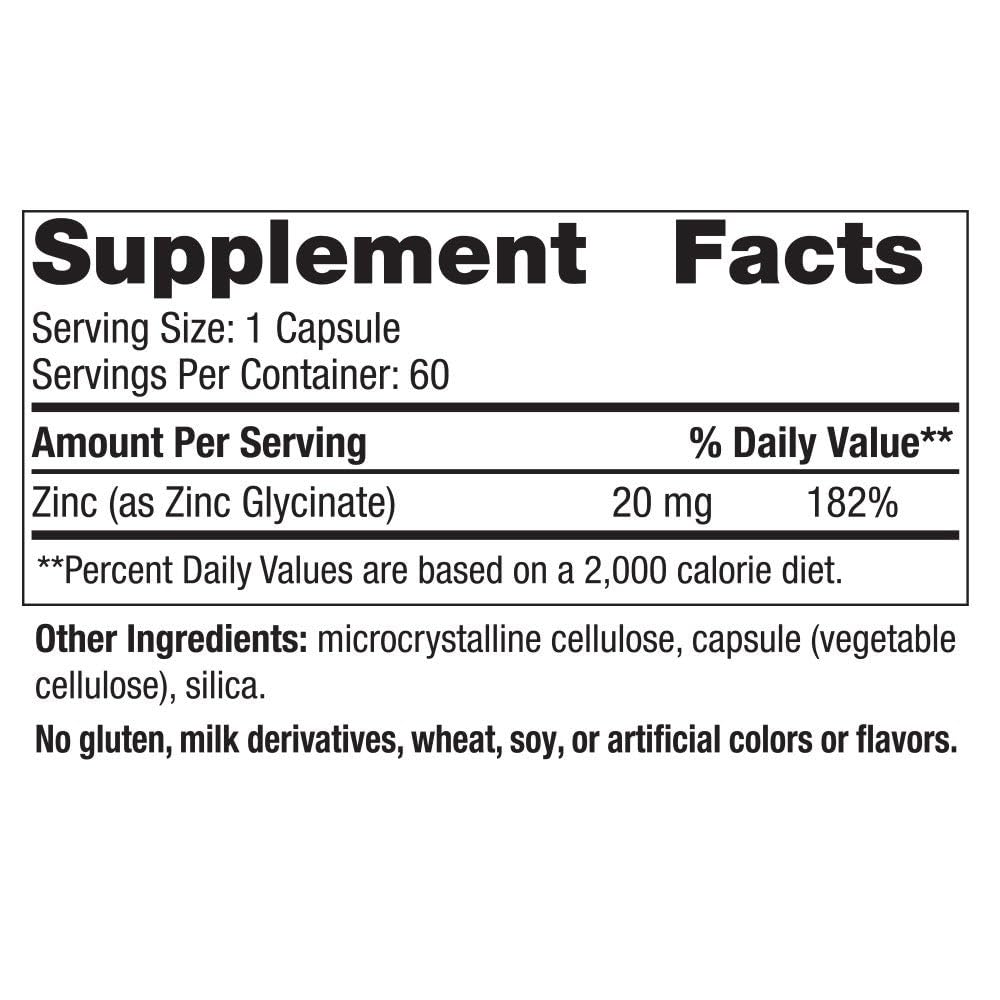 Nordic Naturals Zinc Glycinate - 60 Capsules - 20 mg Highly Absorbable Zinc Glycinate - Optimal Wellness - Non-GMO, Gluten Free, Vegan - 60 Servings Nordic Naturals uk supplements