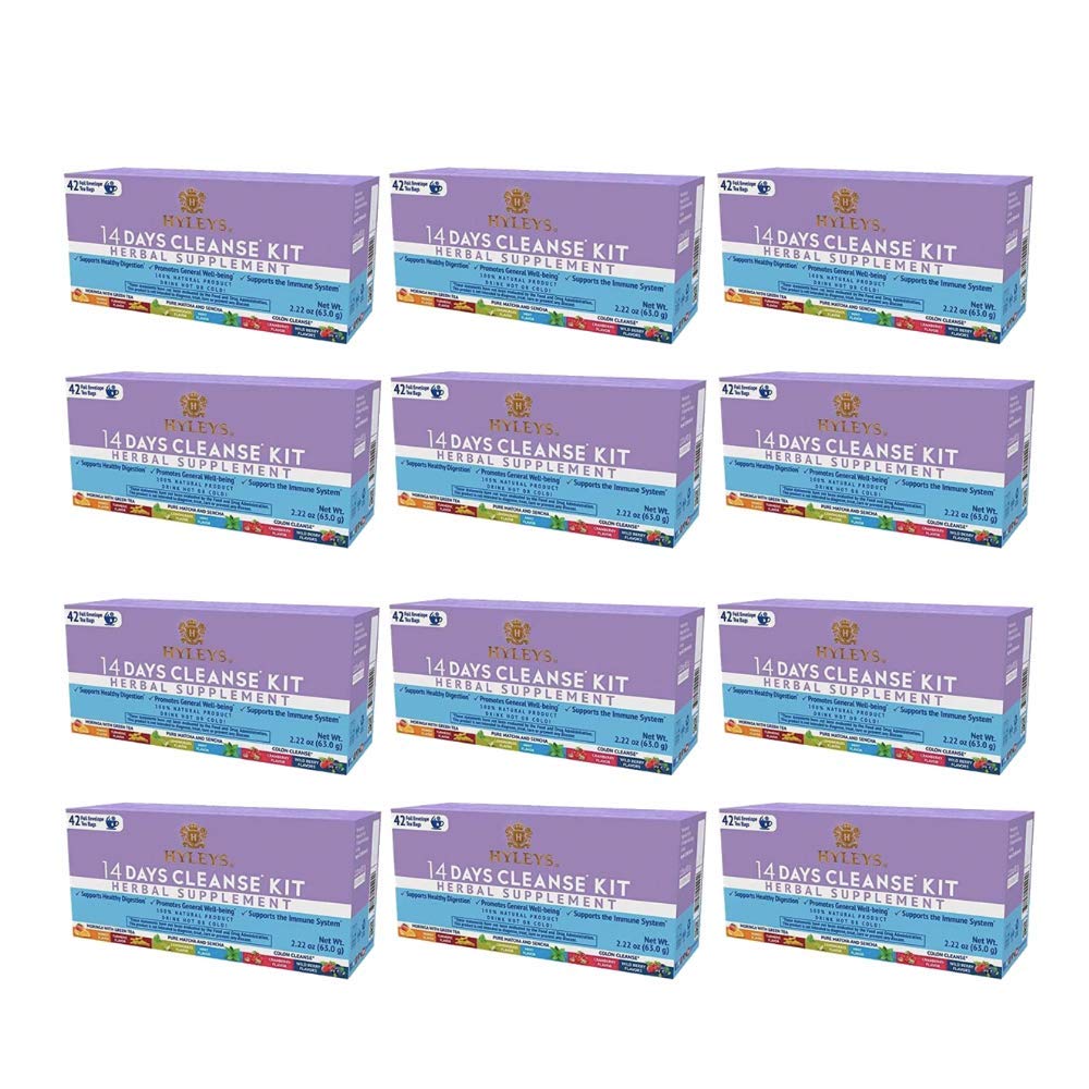 12 Pack of Hyleys Wellness 14 Days Cleanse Kit - 42 Tea Bags (100% Natural, Sugar Free HYLEYS uk supplements