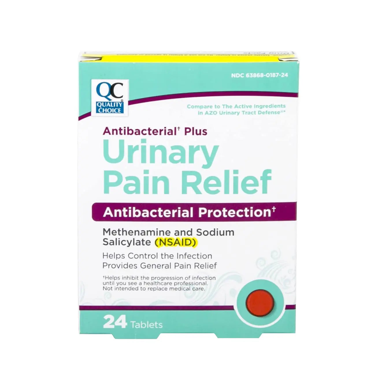 Quality Choice Urinary Pain Relief Antibacterial Plus, Urinary Tract Protection, Helps Control Symptoms of (UTI) Until You Can See a Doctor. 24 Tablets Quality Choice uk supplements