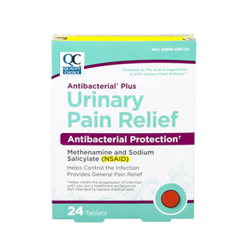 Quality Choice Urinary Pain Relief Antibacterial Plus, Urinary Tract Protection, Helps Control Symptoms of (UTI) Until You Can See a Doctor. 24 Tablets Quality Choice uk supplements
