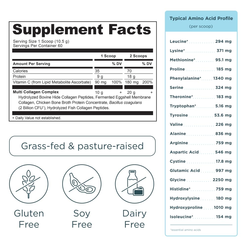 Ancient Nutrition Organic Supergreens Powder, Mango, 25 Servings + Multi Collagen Protein Powder, Vanilla, 60 Servings Ancient Nutrition uk supplements
