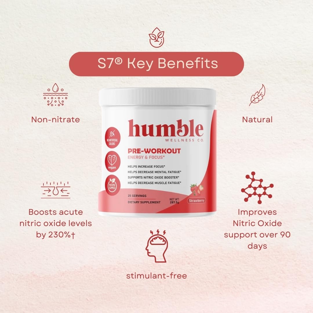 Humble Wellness Pre-Workout: Increase Focus, Decrease Mental Fatigue, Supports Nitric Humble Wellness uk supplements