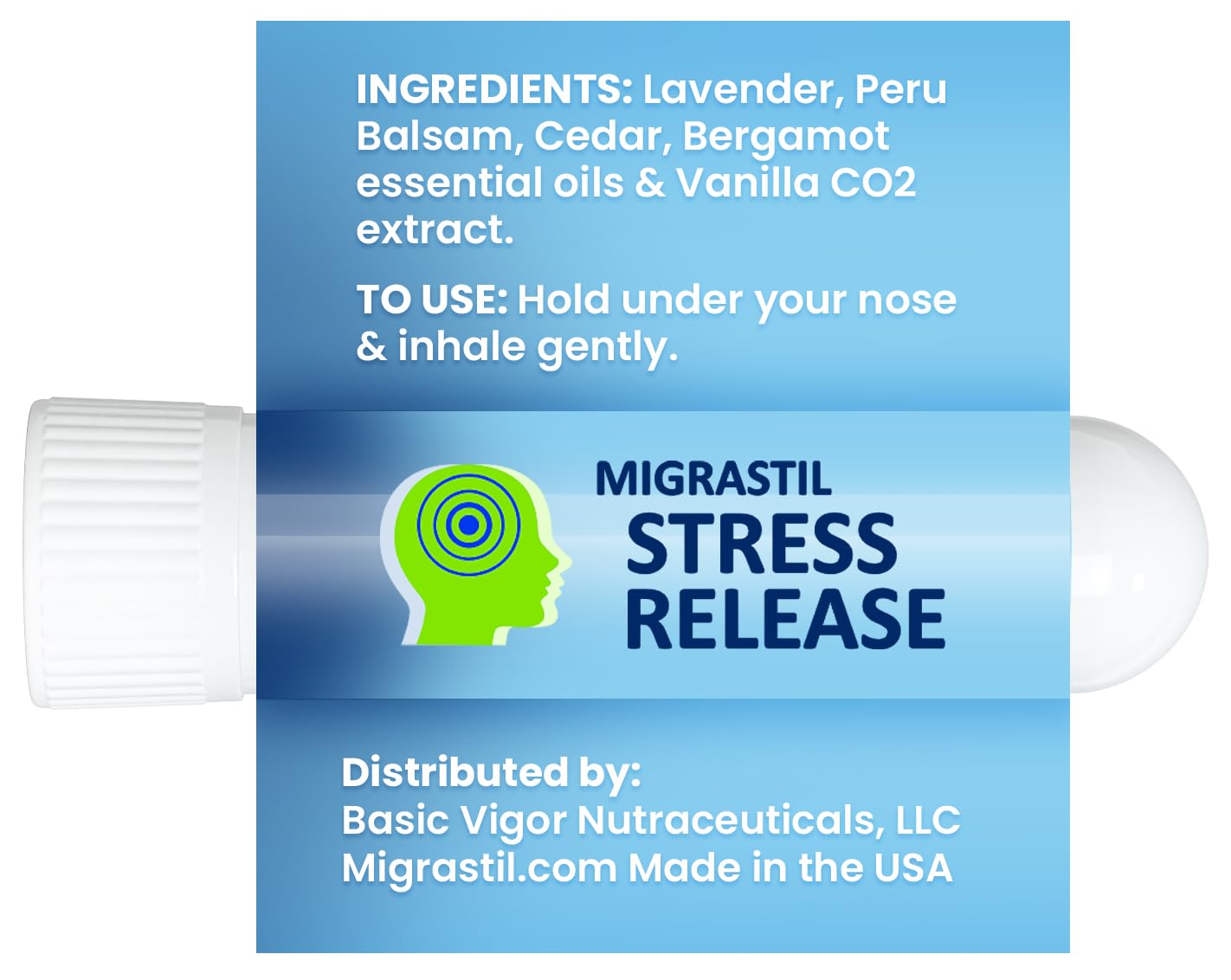 Basic Vigor Migrastil Extra Strength Migraine Stick & Stress Release Inhaler 2-Pack Basic Vigor uk supplements