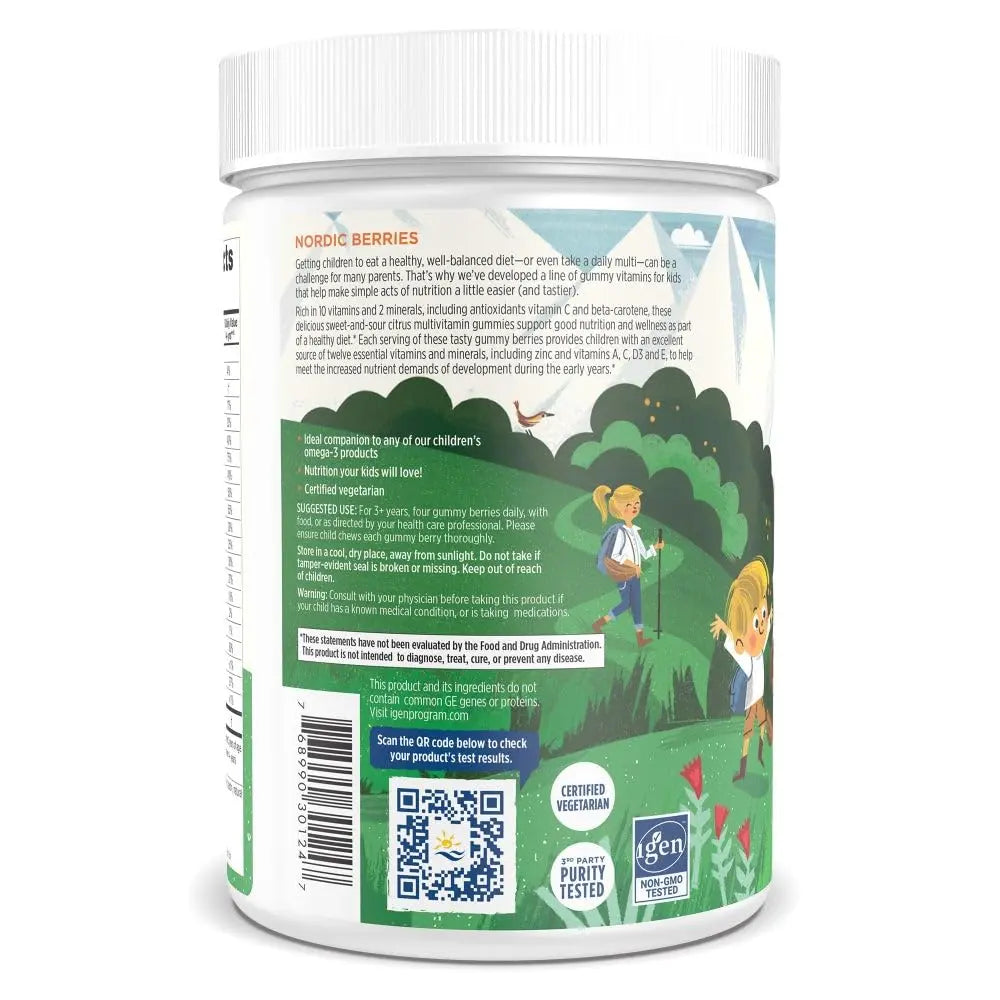 Nordic Naturals Nordic Berries, Citrus - 200 Gummy Berries - Great-Tasting Multivitamin for Ages 2+ - Growth, Development Nordic Naturals uk supplements