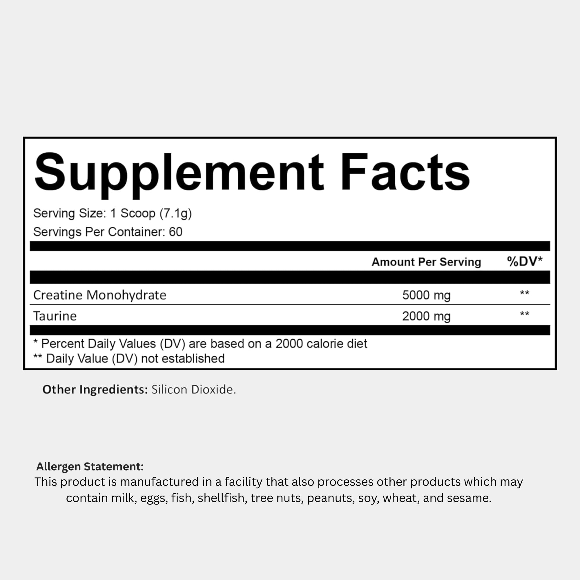 Creatine with Taurine for Women & Men - Unflavored Micronized Creatine Monohydrate Plus Taurine Powder to Support Muscle Strength, Recovery & Brain Health (60 Servings) Bugfe uk supplements
