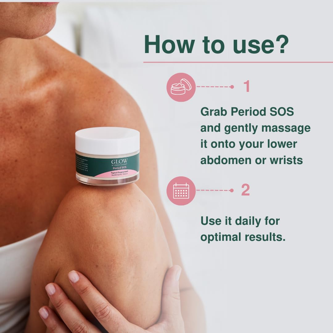 Glow Botanica | Period SOS - Real Wild Yam Cream for PMS Symptom Relief - Topical Supplement Glow Botanica uk supplements