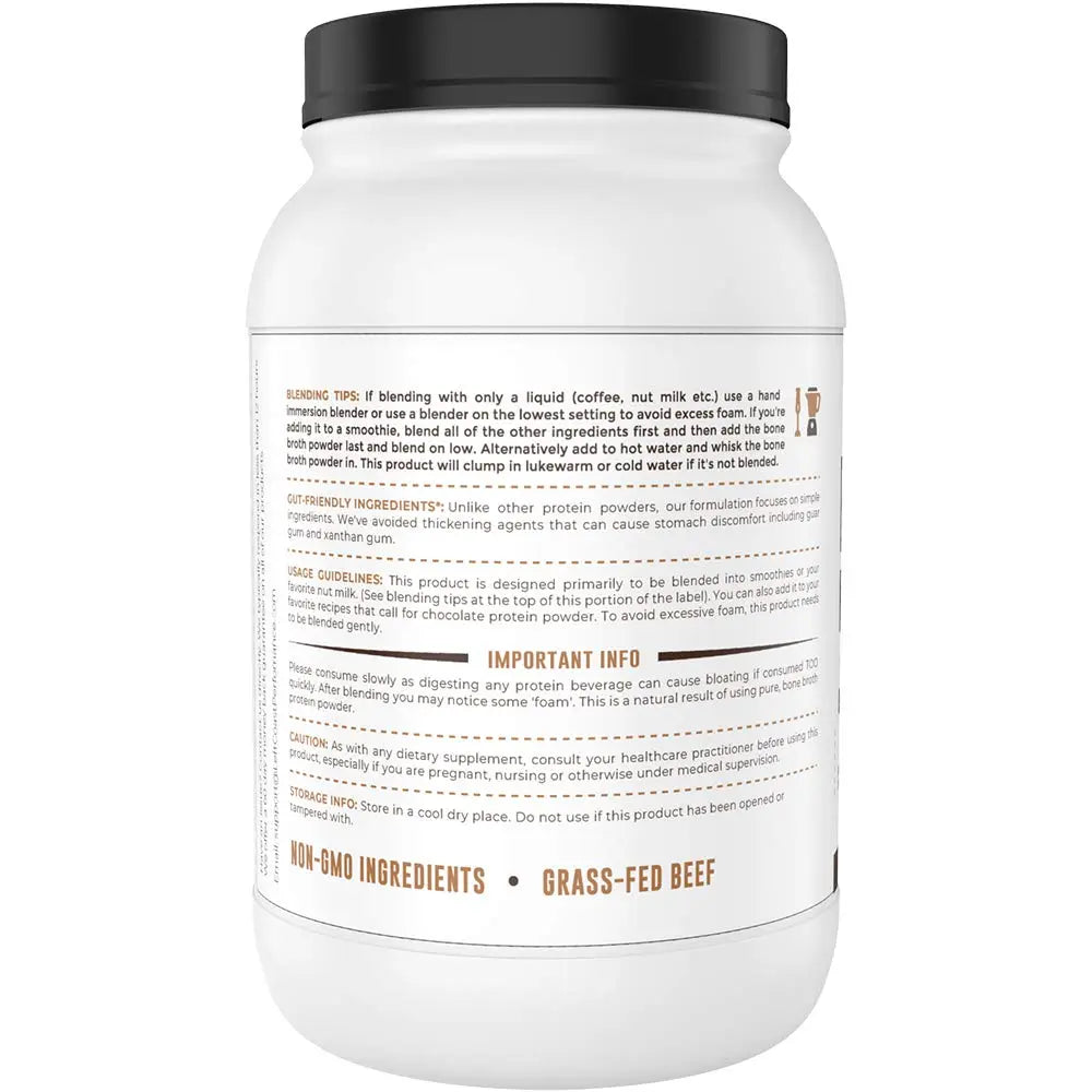 Chocolate Bone Broth Protein Powder - 100% Grass Fed Beef Bone Broth with 16g Protein & 13g Collagen per Serving - Great for Shakes & Hot Chocolate - Keto Friendly Low Carb Left Coast Performance uk supplements