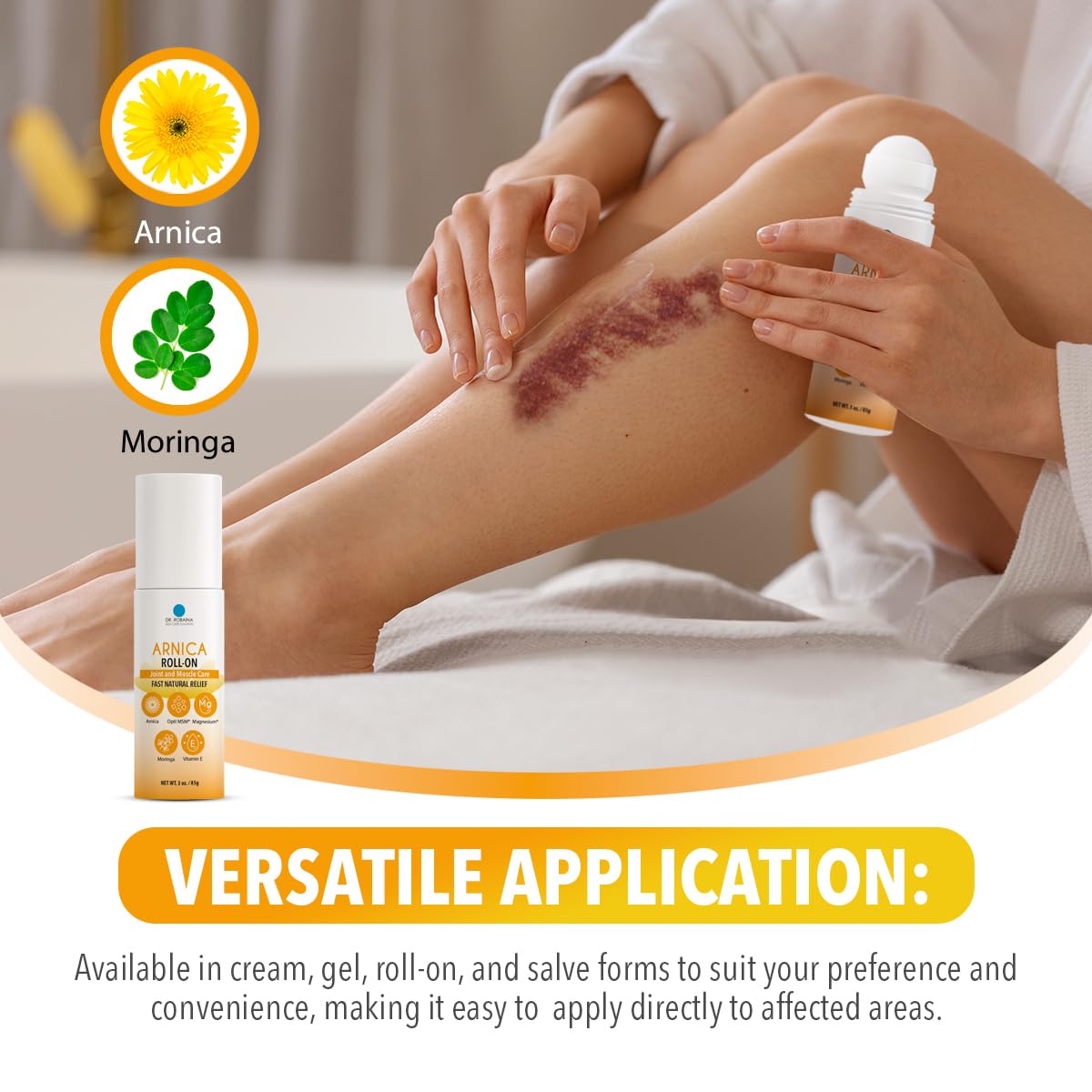 Arnica & DMSO Gel Recovery Bundle – 99.9% Pure Pharmaceutical Grade DMSO & Arnica Roll-On | Lavender Cream & Fast-Absorbing Gel | Hydrating & Non-Greasy | Made in USA Dr. Robaina uk supplements
