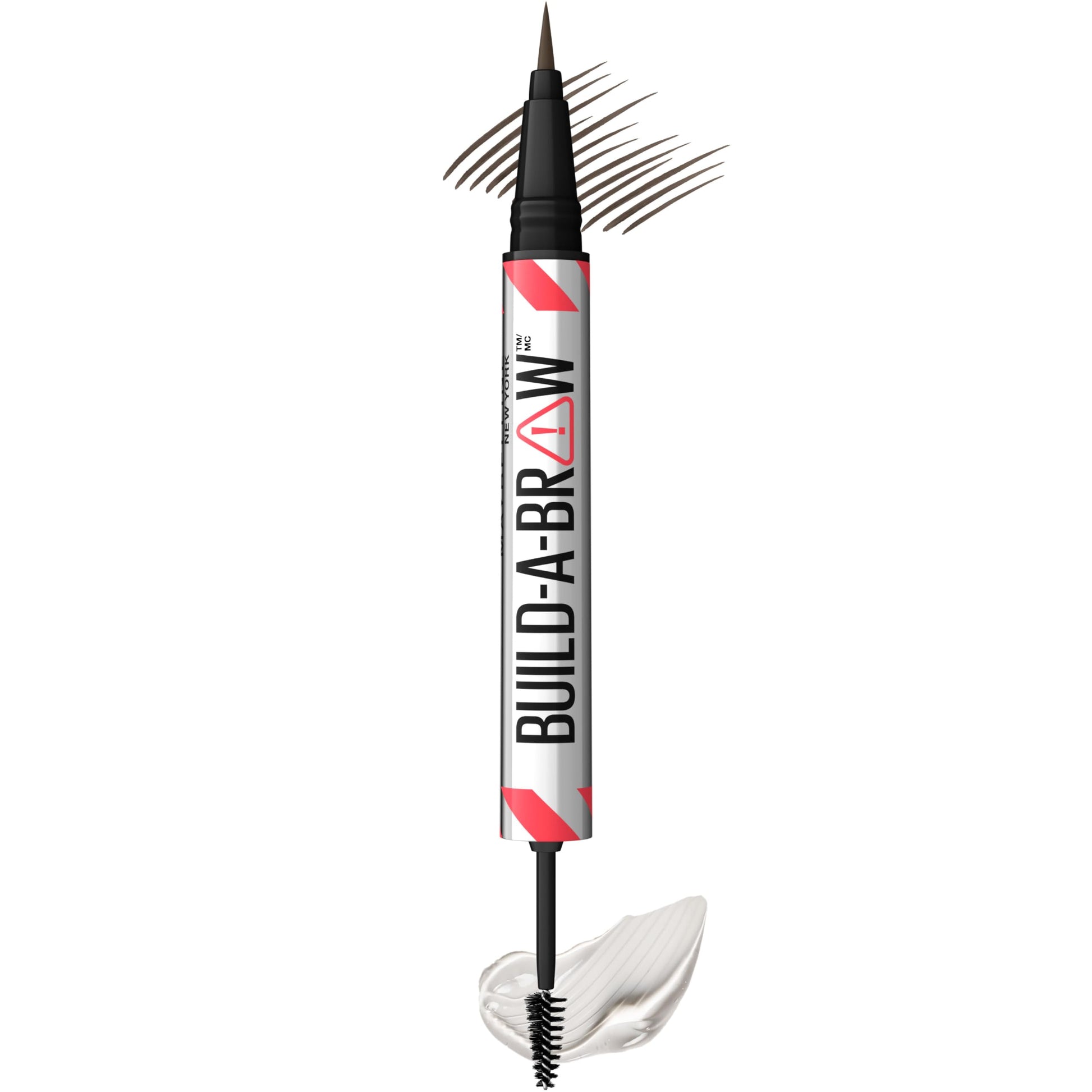 Maybelline Build-A-Brow 2-in-1 Brow Pen and Sealing Eyebrow Gel, Eyebrow Makeup for Real-Looking, Fuller Brows, Black Brown, 1 Count MAYBELLINE uk supplements