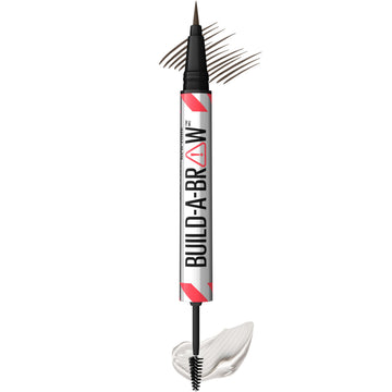 Maybelline Build-A-Brow 2-in-1 Brow Pen and Sealing Eyebrow Gel, Eyebrow Makeup for Real-Looking, Fuller Brows, Black Brown, 1 Count MAYBELLINE uk supplements