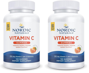 Nordic Naturals Vitamin C Gummies, Tart Tangerine - 120 Gummies - 250 mg Vitamin C - Immune Support, Antioxidant Protection, Child Growth & Development - Non-GMO, Vegan - 60 Servings (Pack of 2) Nordic Naturals uk supplements