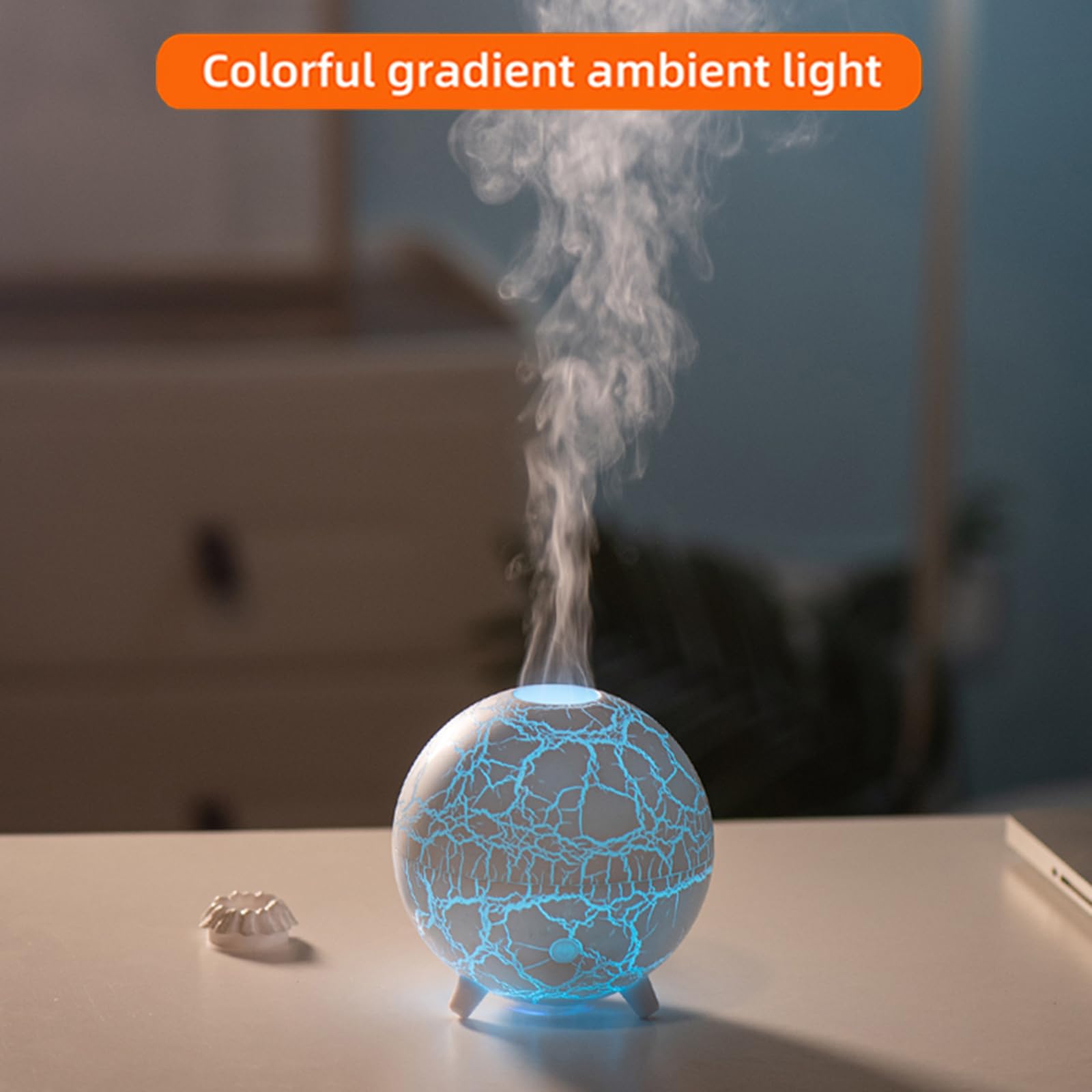 Volcano Humidifier Flame Aromatherapy Diffuser, 7 Colors Flame 200ml Essential Oil Diffusers cjc uk supplements