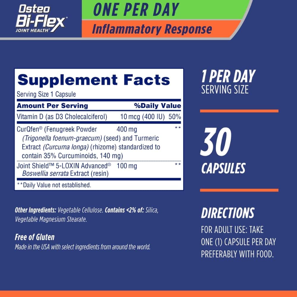 Osteo Bi-Flex One Per Day + Inflammatory Response Joint Health Supplement, Capsules, 30 Ct Osteo Bi-Flex uk supplements