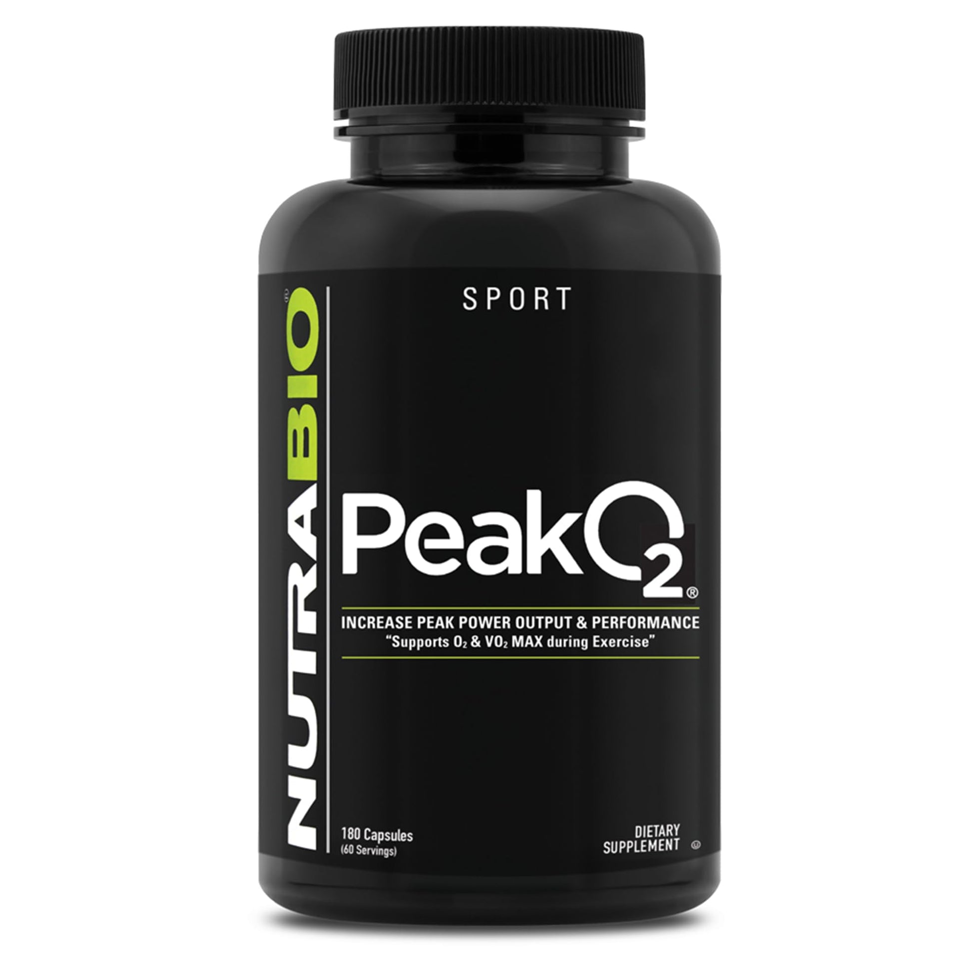 NutraBio PeakO2 Workout Supplement, 180 Capsules - Mushroom Blend Supplement to Help Enhance Athletic Performance and Overall Health, 60 Servings NutraBio uk supplements