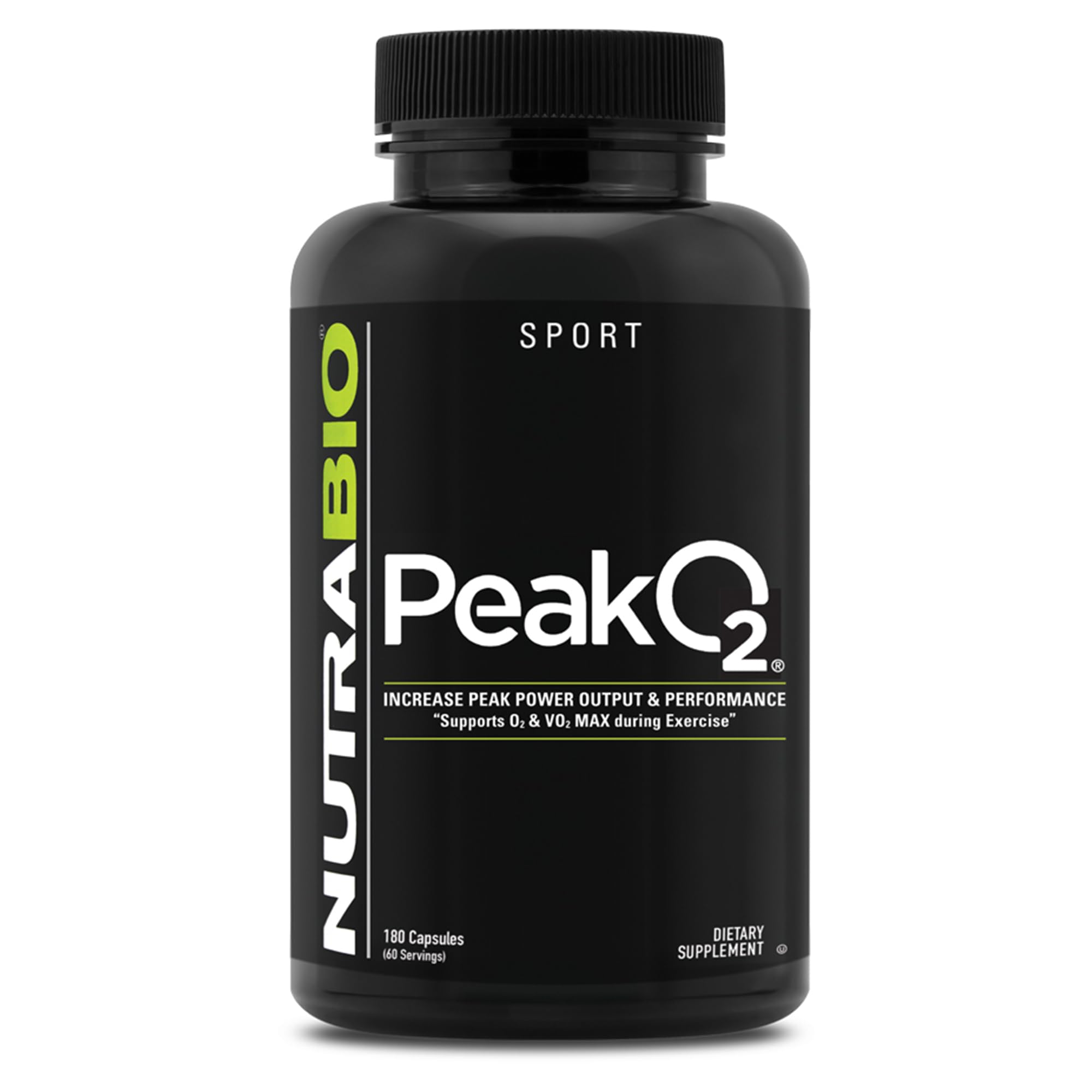 NutraBio PeakO2 Workout Supplement, 180 Capsules - Mushroom Blend Supplement to Help Enhance Athletic Performance and Overall Health, 60 Servings NutraBio uk supplements