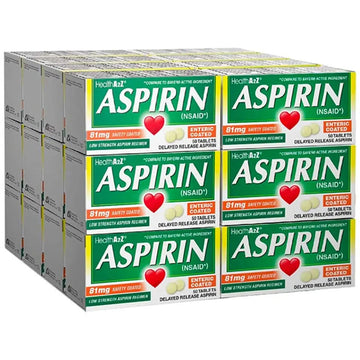 HealthA2Z Aspirin 81mg Low Strength | Enteric Coated | 24 Packs of 40 Counts (960 Tablets Total) | Value Package HealthA2Z uk supplements