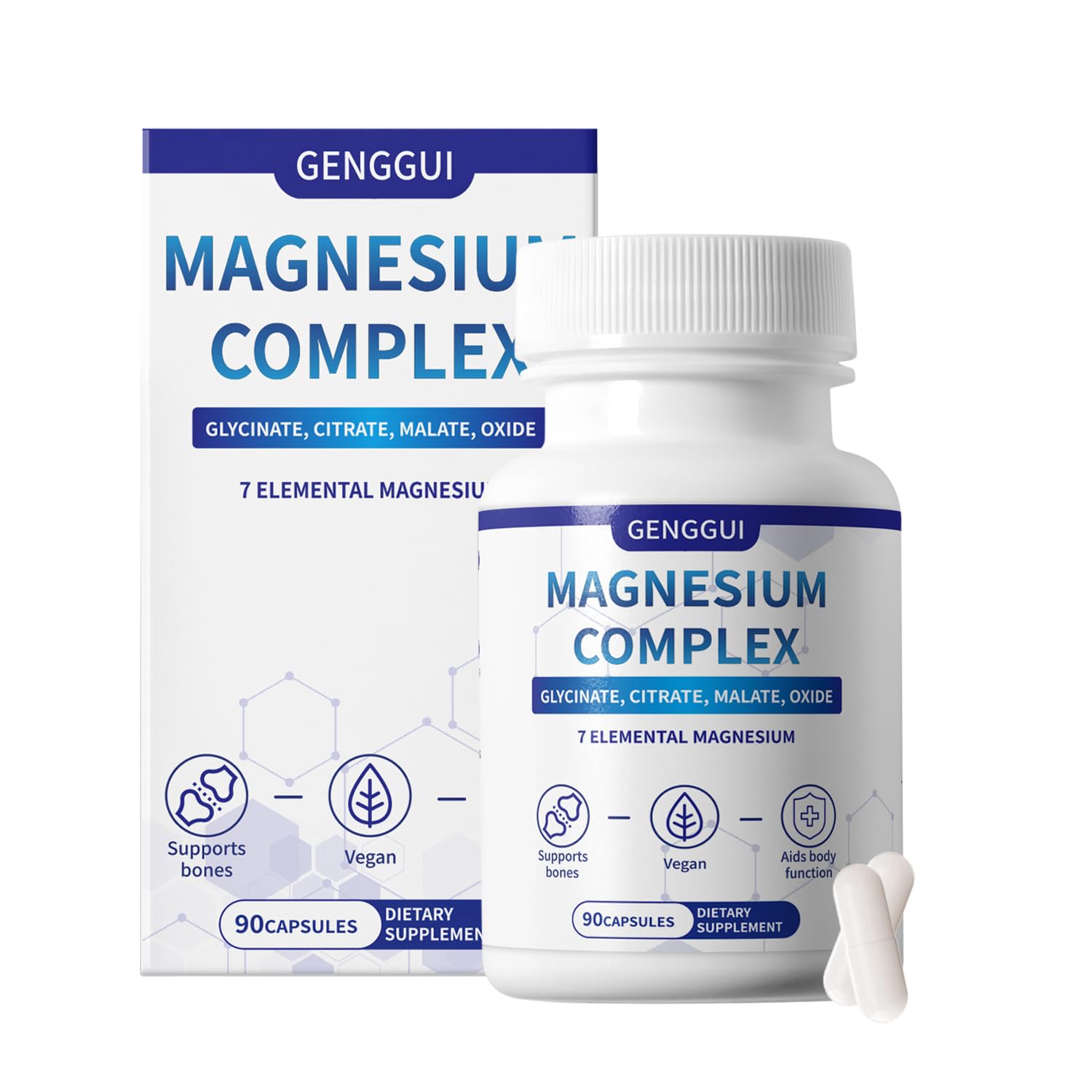 Magnesium Complex 1000mg with 8 Types - Glycinate, Citrate, Malate - Supports Muscle Relaxation, Bone Health, Energy Production & Sleep - High Absorption, Non-GMO, Vegan Capsules, 90 Count (001) ZYGCDZ uk supplements