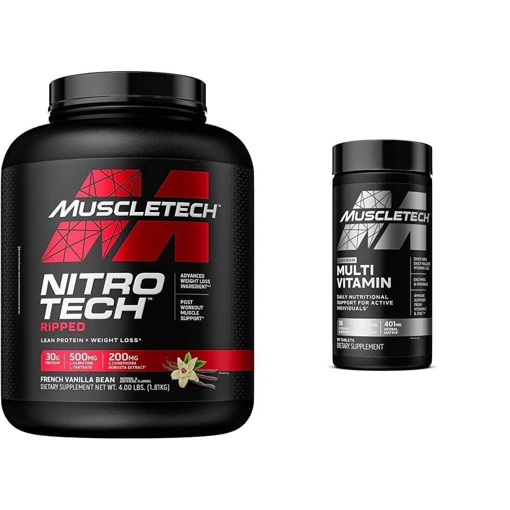 MuscleTech Nitro-Tech Ripped | Lean Whey Protein Powder/Isolate & Platinum Multivitamin MuscleTech uk supplements