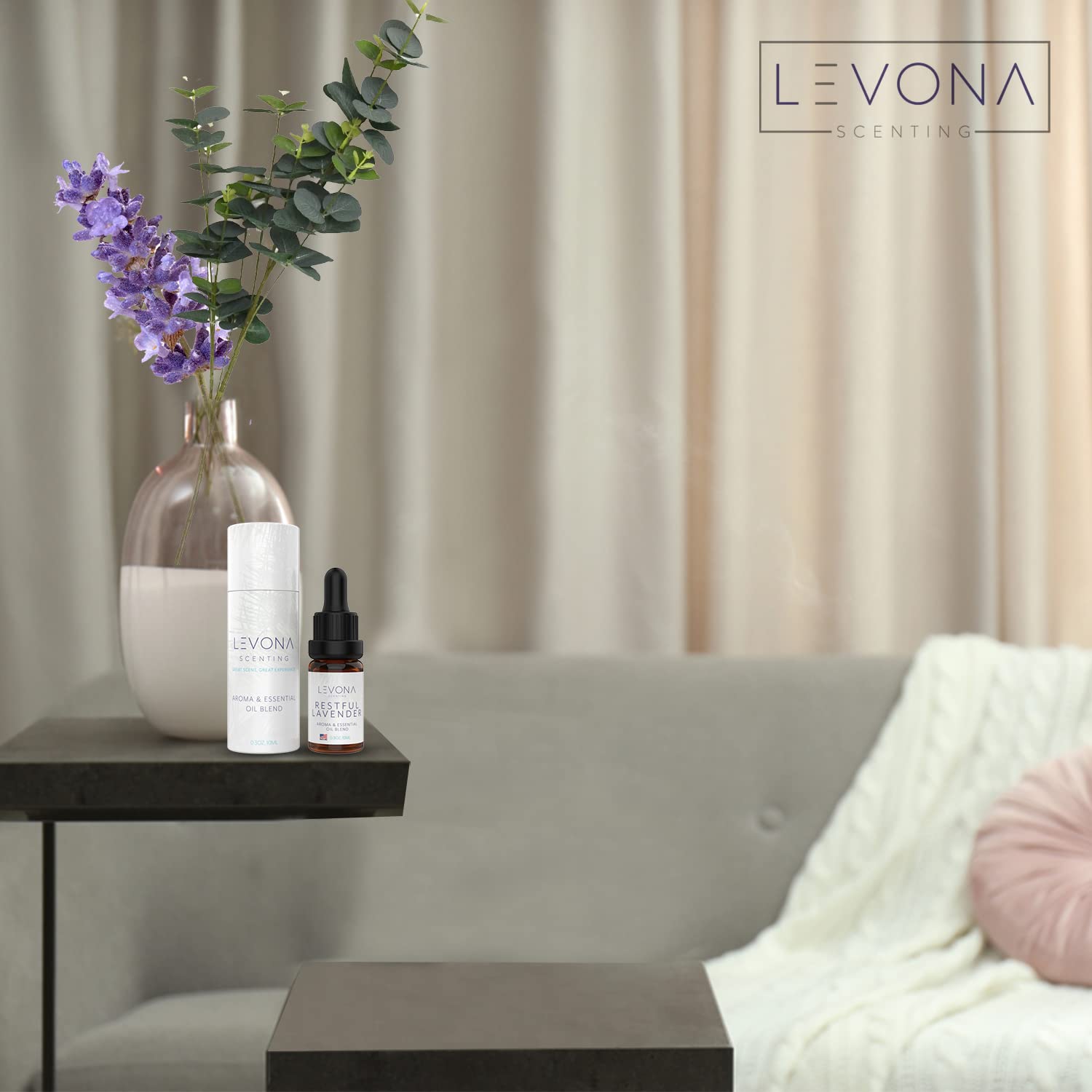 Levona Scents Pure Essential Oils for Diffusers for Home Luxury Scents - Restful Lavender Essential Oil LEVONA SCENT uk supplements