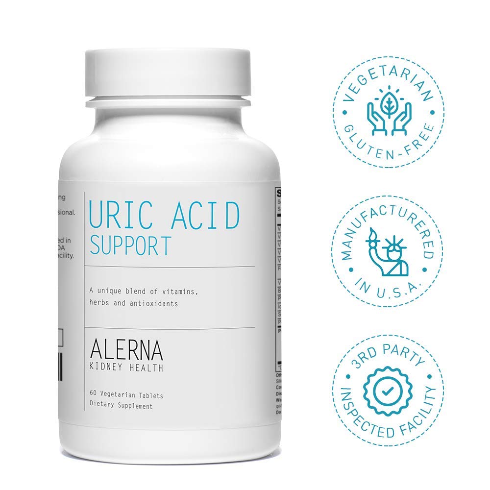 Alerna Kidney Health Uric Acid Support Supplement – Tart Cherry, Celery Seed, Turmeric, Quercetin – 60 Vegetarian Tablets (Pack of 3) Alerna Kidney Health uk supplements