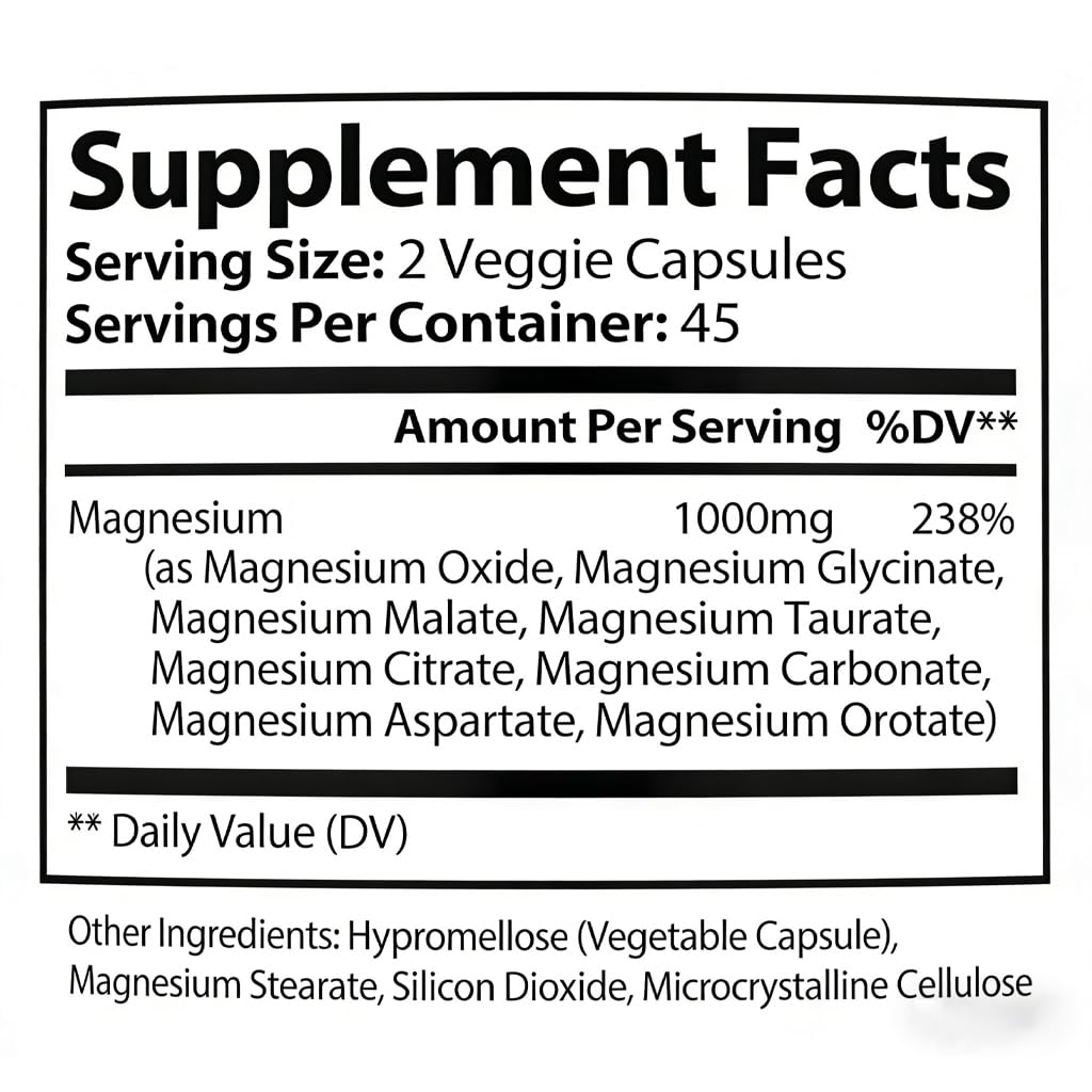 Top Norex Magnesium Complex Ultra - 8 Elemental 1000mg Magnesium Blend, Easy Absorption, 90 Capsules (1) Top Norex uk supplements