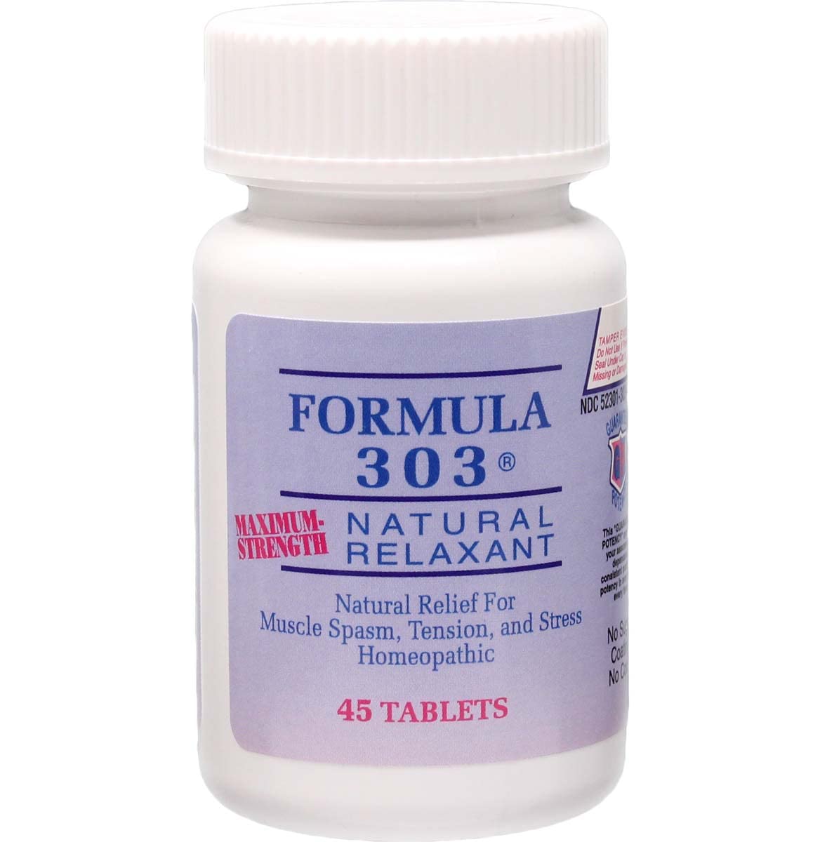 Dee CEE Labs Formula 303 Maximum Strength Tablets, 45 Tablets; All-Natural containing Magnesium for Sore Muscles, Passion Flower, and Valerian Root Dee Cee Laboratories uk supplements