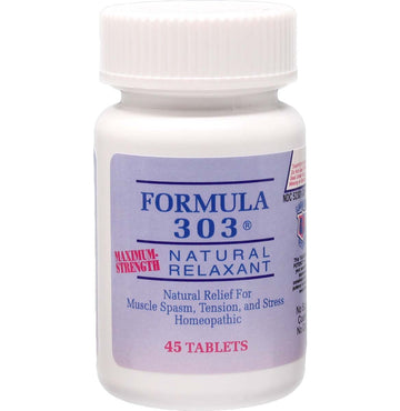 Dee CEE Labs Formula 303 Maximum Strength Tablets, 45 Tablets; All-Natural containing Magnesium for Sore Muscles, Passion Flower, and Valerian Root Dee Cee Laboratories uk supplements