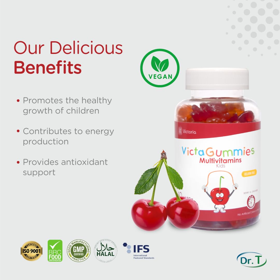 Dr. T Kids Multivitamin Gummies – Daily Vitamins for Kids Ages 2+, with A, C, D, E, B & Folic Acid – Supports Bone Strength, Immunity & Overall Health Dr. T uk supplements