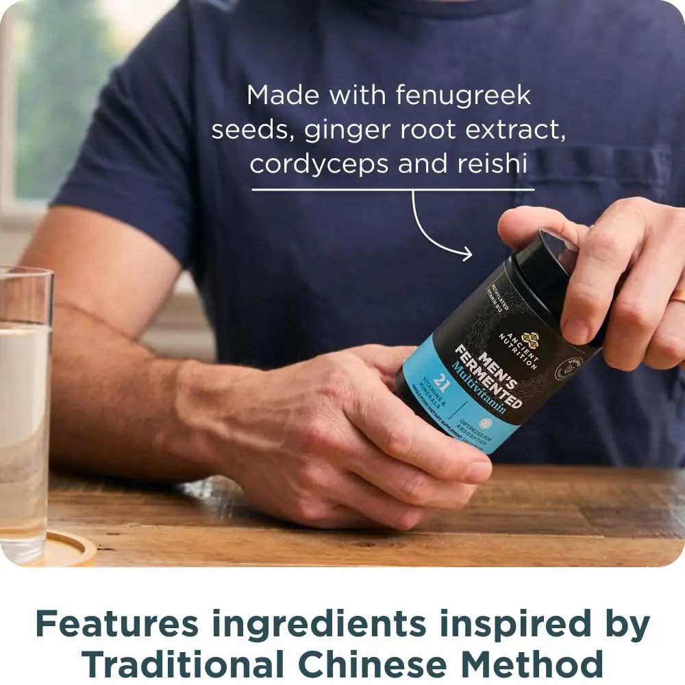 Ancient Nutrition Multivitamin for Men, Men's Fermented Multivitamin with Vitamin A, C, D, E, K, Zinc & Magnesium, Immune Support Ancient Nutrition uk supplements