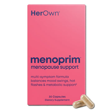 Her Own Menoprim, Menopause Support, Female Hormonal Balance Capsules for Night Sweats, Hot Flashes & Mood Swing Support, Bergamot Orange & Black Cohosh Root, 60 Capsules her own uk supplements