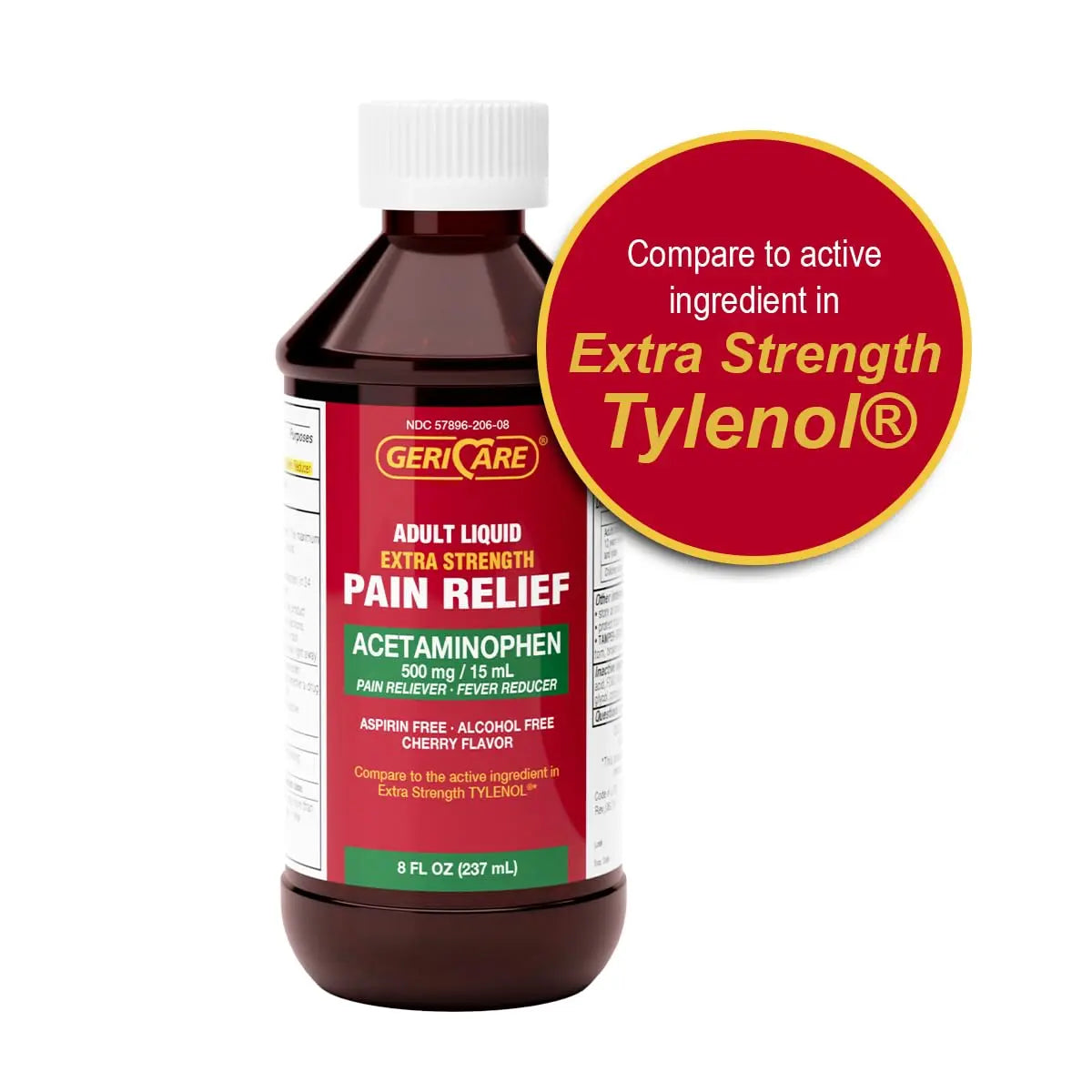 GeriCare Extra Strength Acetaminophen 500 mg Adult Liquid Pain Relief, Fever Reducer, 8 FL OZ (Pack of 1) GeriCare uk supplements