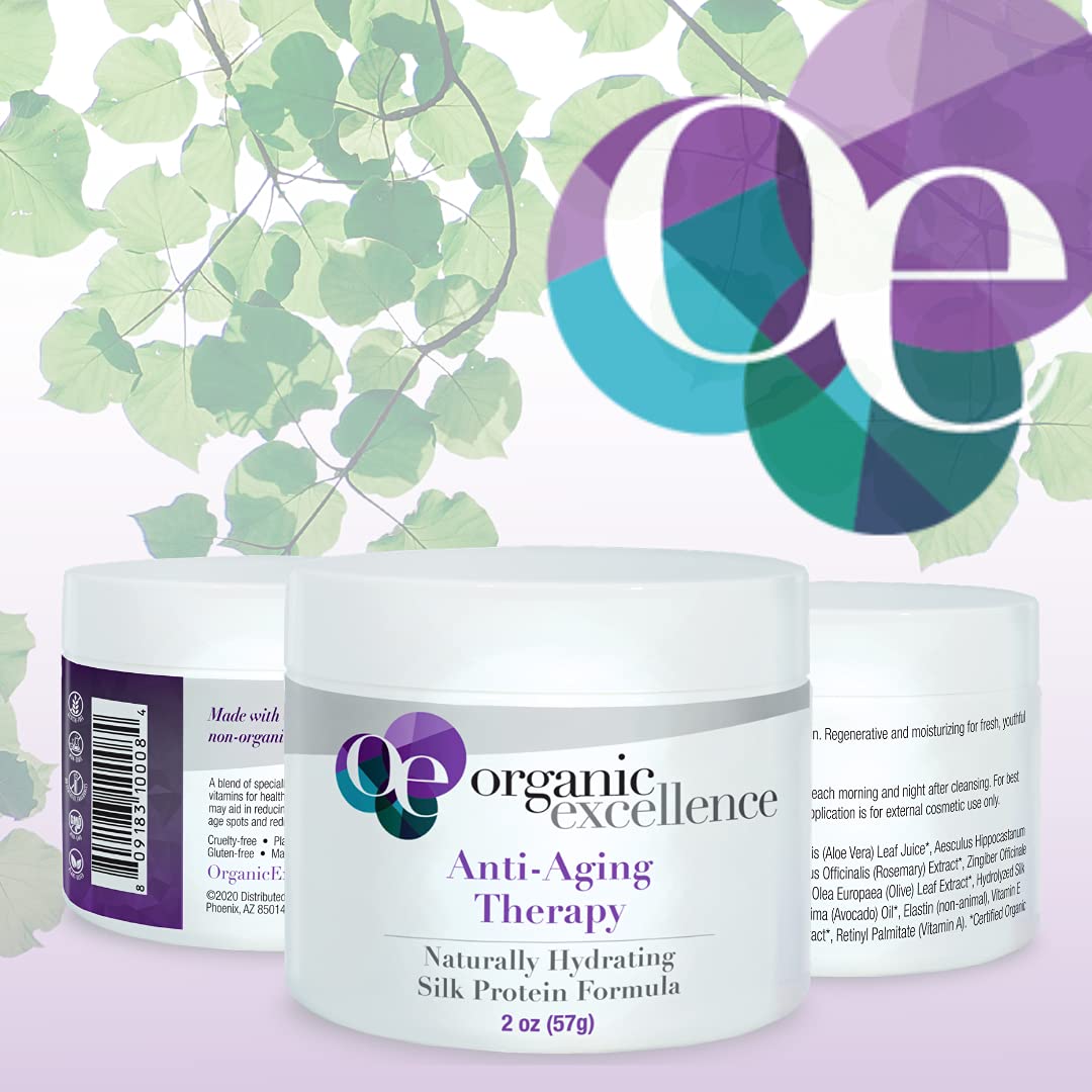Organic Excellence Organic Moisturizer Face Cream, All Natural Face Moisturizer with Silk Protein to Hydrate, Nourish Protect Skin and Promote Collagen Production Non-Toxic & Fragrance-Free 2 oz Organic Excellence uk supplements