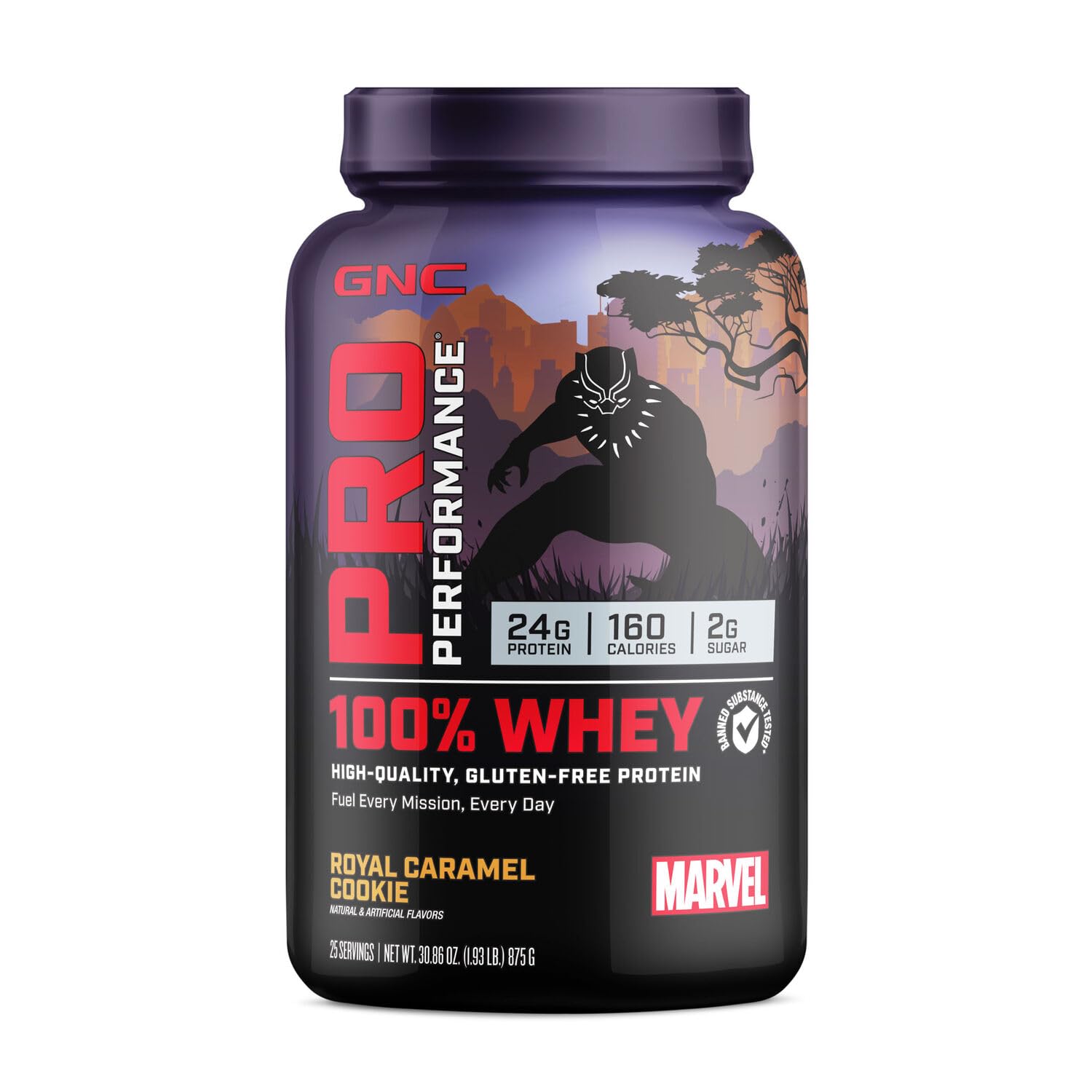 GNC Pro Performance 100% Whey - Marvel: Royal Caramel Cookie - 25 Servings GNC uk supplements